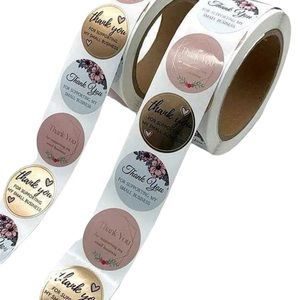 U Stickers 1" Thank You 500ct (3 Designs) Labels